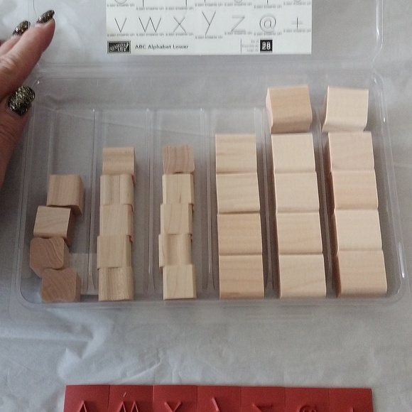 Stampin' Up ABC Alphabet Lower, Set of 28 uncut stamps with Wooden blocks - Picture 5 of 5